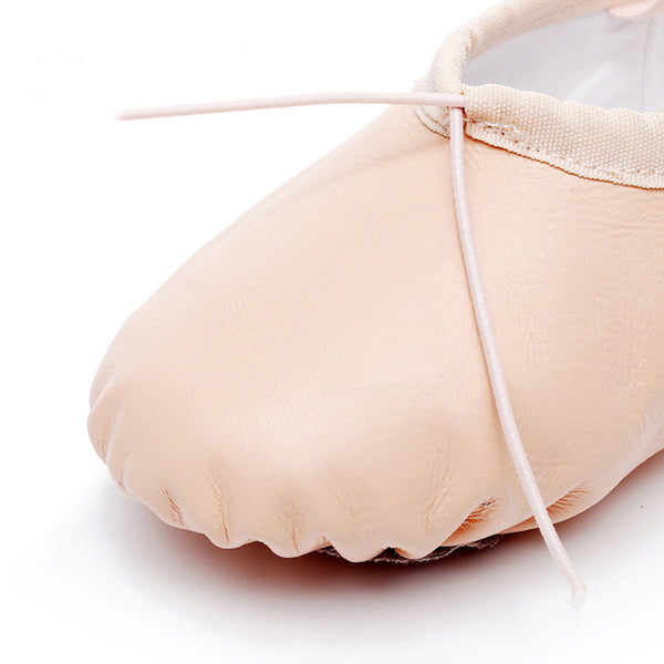 Ballet Shoes - Genuine Leather Split Sole Cross Strap (#218)