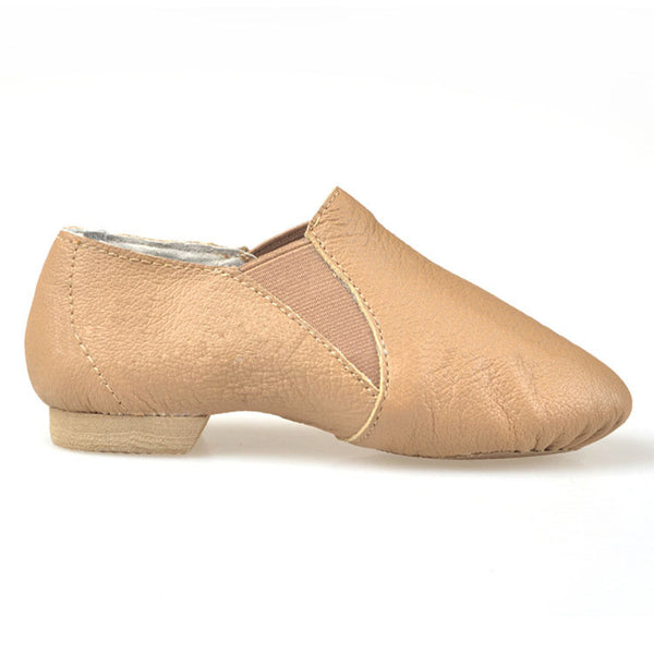 Jazz Shoes - Leather Split Sole Slip On (Tan) #76