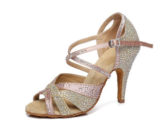 Rhinestone Latin Dance Shoes - 6cm/7.5cm/8,5cm/9cm/10cm heel