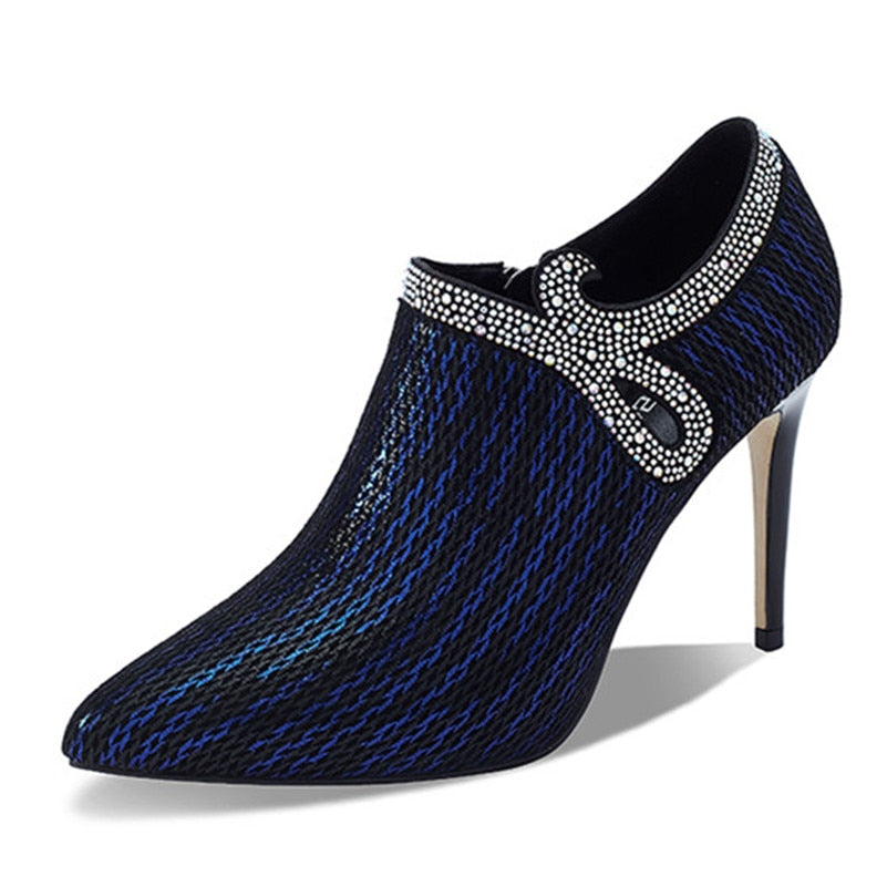 Genuine Leather Pumps Side Zipper Shoes