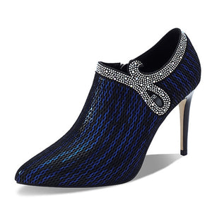 Genuine Leather Pumps Side Zipper Shoes