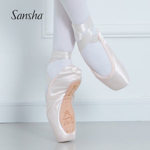Sansha Ballet Pointe Shoes "Whisper" - With Ribbon Gel Toe Pad 2022SP