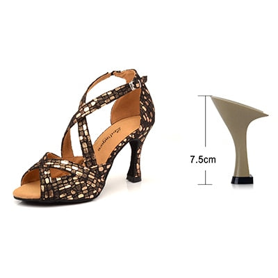 Rhinestones Belly Dance Shoes - 6cm/7.5cm/8,5cm/9cm/10cm heel