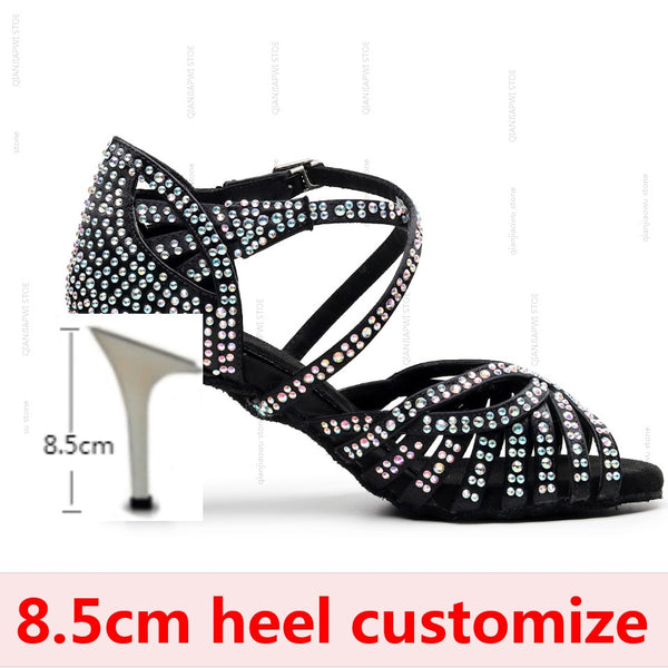 Latin Czech Rhinestones Dance Shoes - 5cm/6cm/7.5cm/8,5cm heel