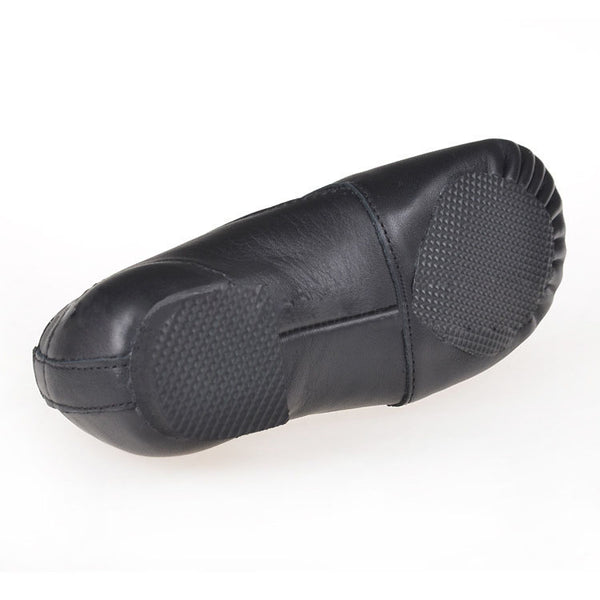 Jazz Shoes - Leather Split Sole Slip On (Black) #75
