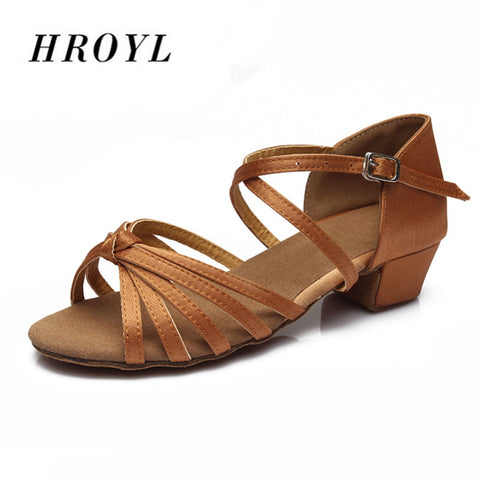 Girls Children Salsa Latin Dance Shoes - Low Heel
