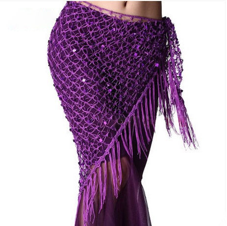 Belly dance costumes sequins  hip scarf