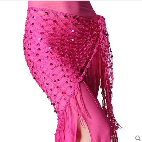 Belly dance costumes sequins  hip scarf