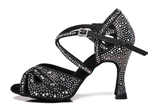 Rhinestones Salsa Shoes - 6cm/7.5cm/8,5cm/9cm/10cm heel