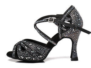 Rhinestones Salsa Shoes - 6cm/7.5cm/8,5cm/9cm/10cm heel